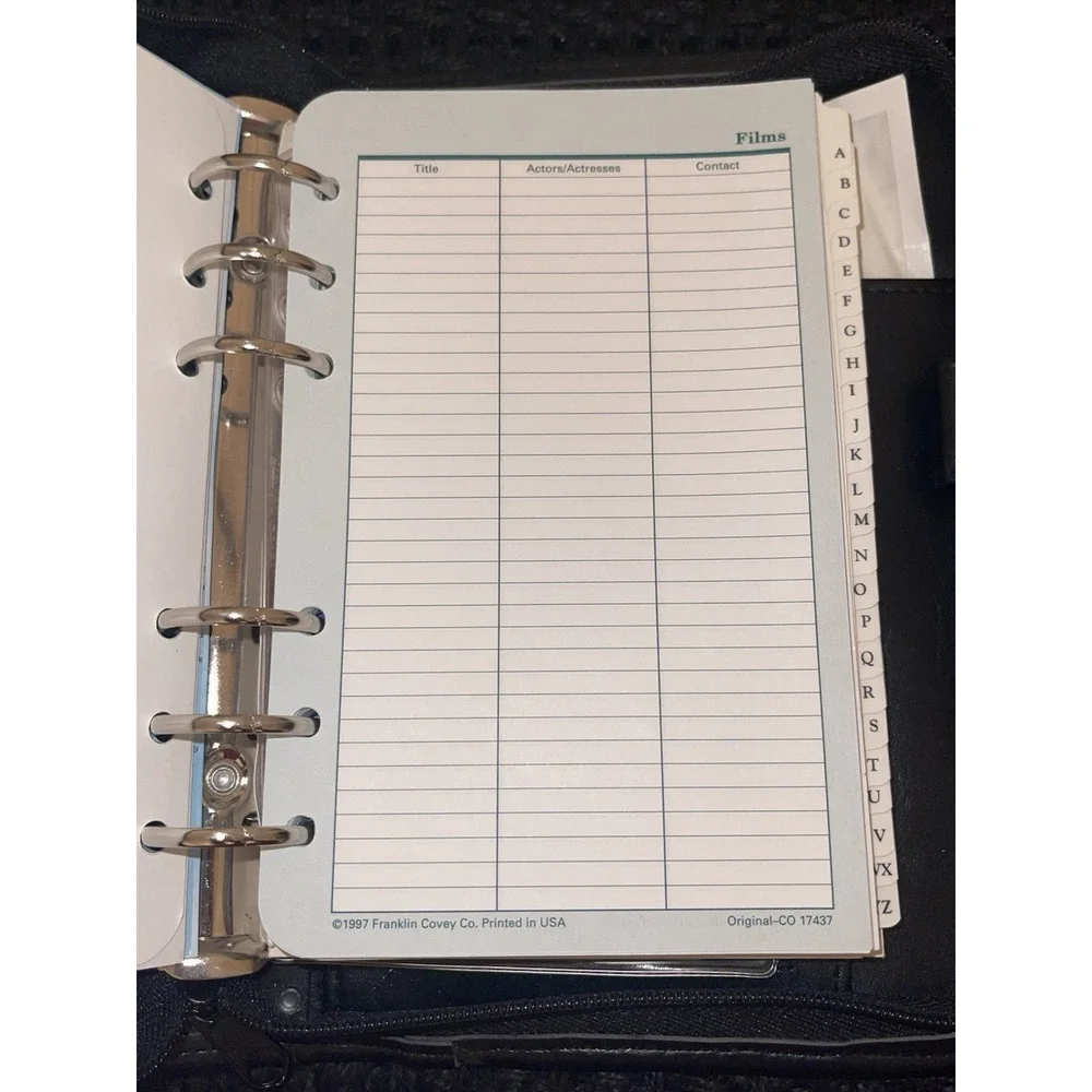 Vintage Perry Ellis Black Leather Day Planner / Organizer